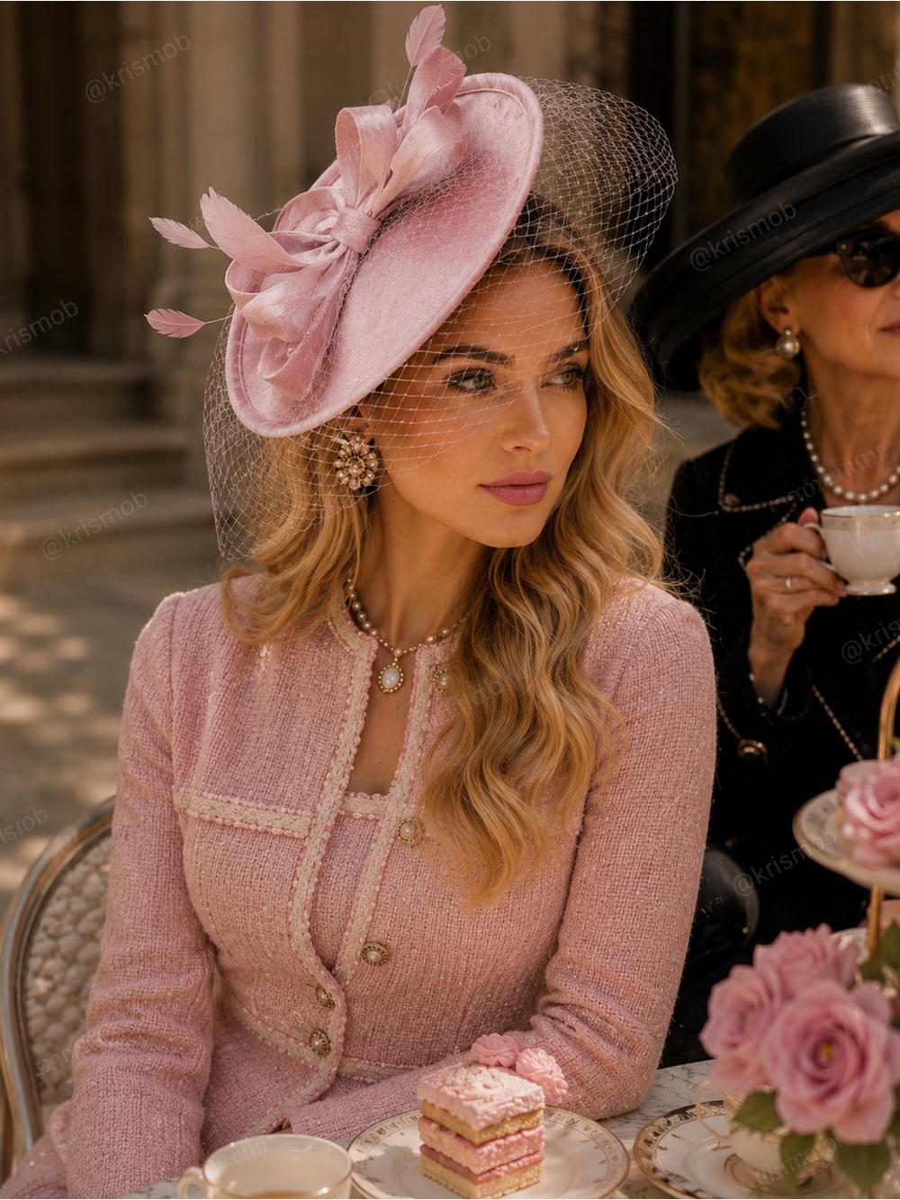 Velvet Birdcage Veil Fascinator | Classic Cocktail Hat for Church, Derby, Tea